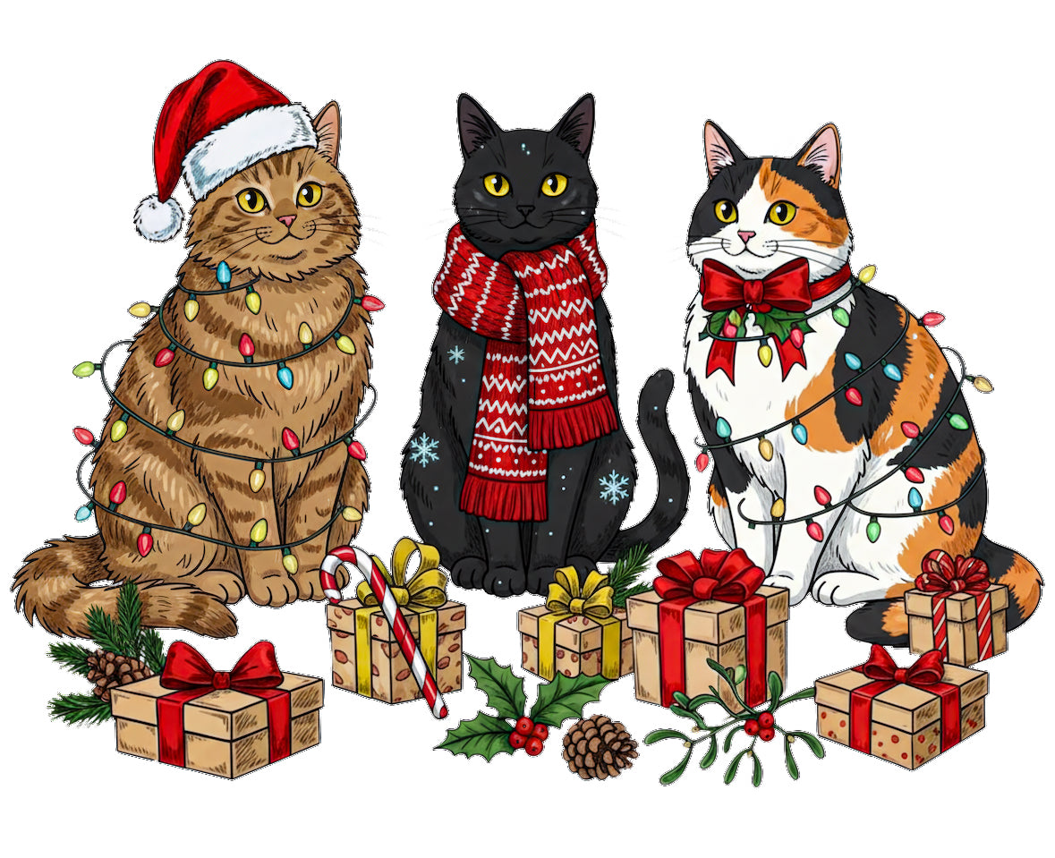 Christmas cats print