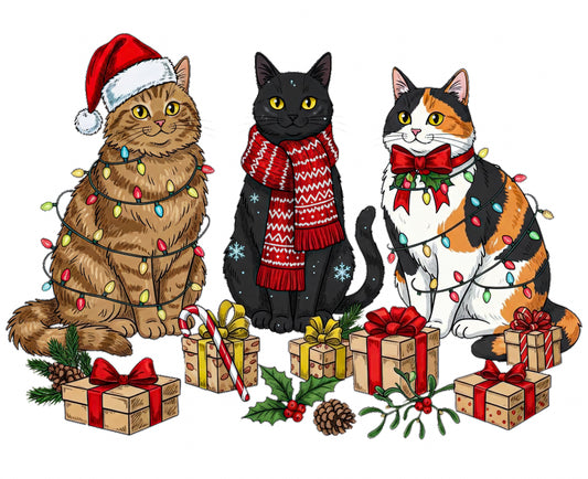 Christmas cats print